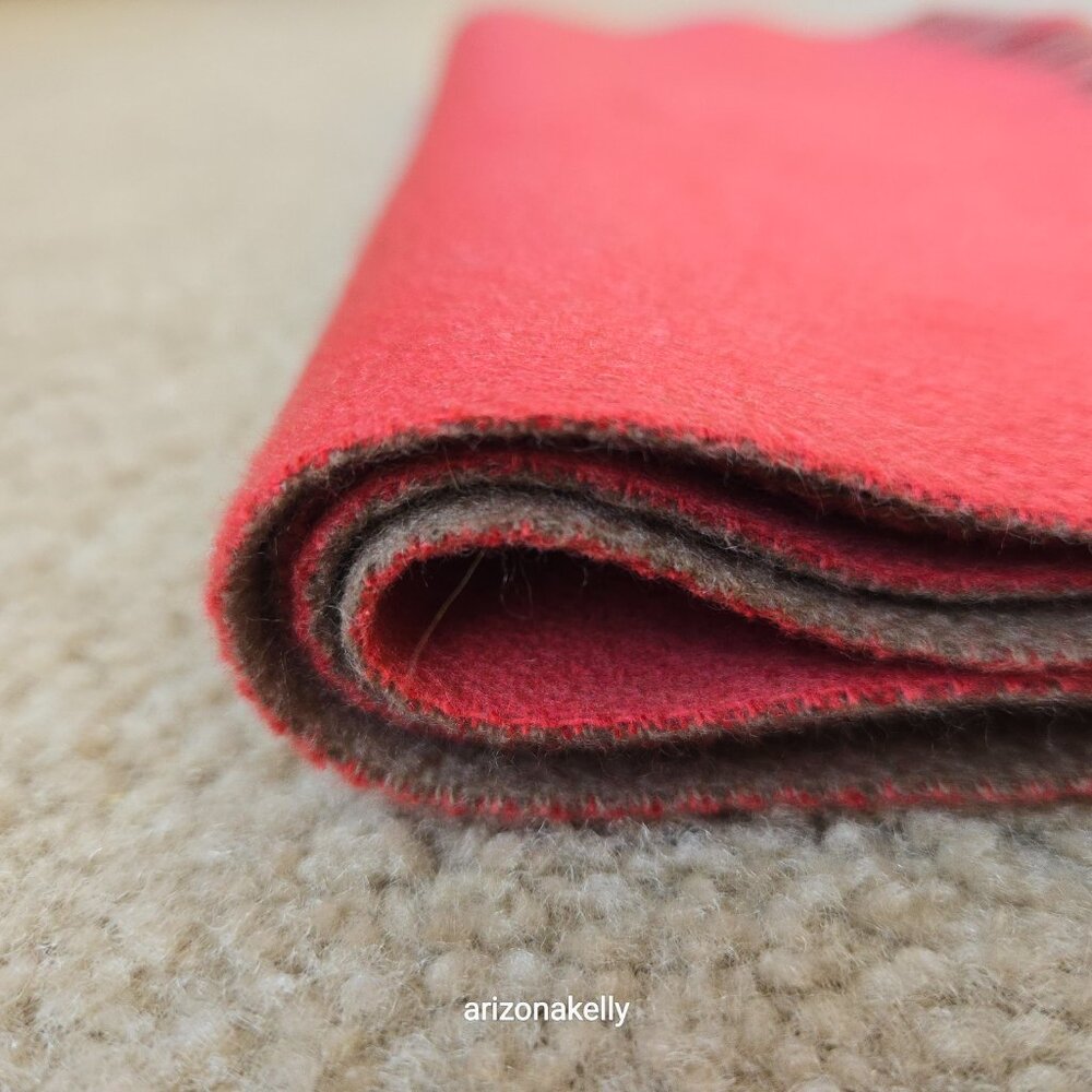 NWOT Arkis Cashmere Luxury Two-Tone Fringed Scarf Pink and Tan - Picture 11 of 15